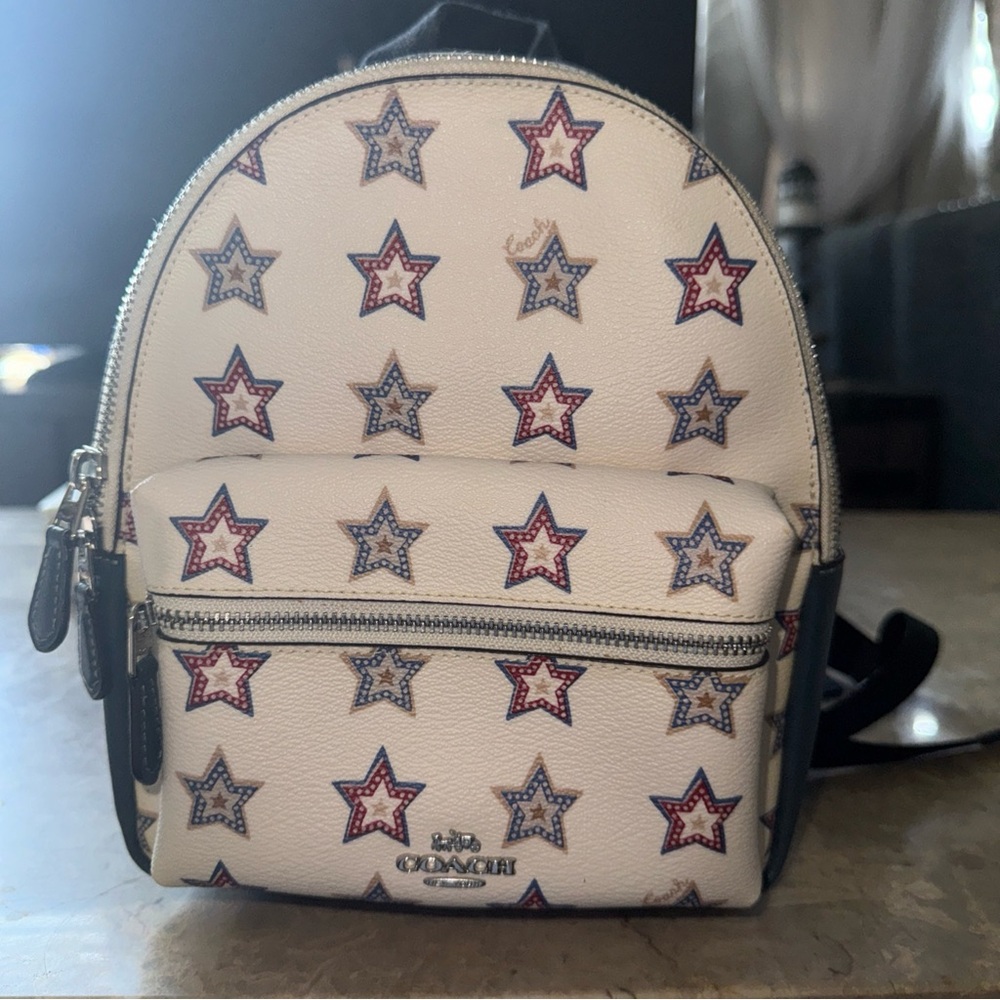 Coach Cream Backpack with Star Design with matching wallet